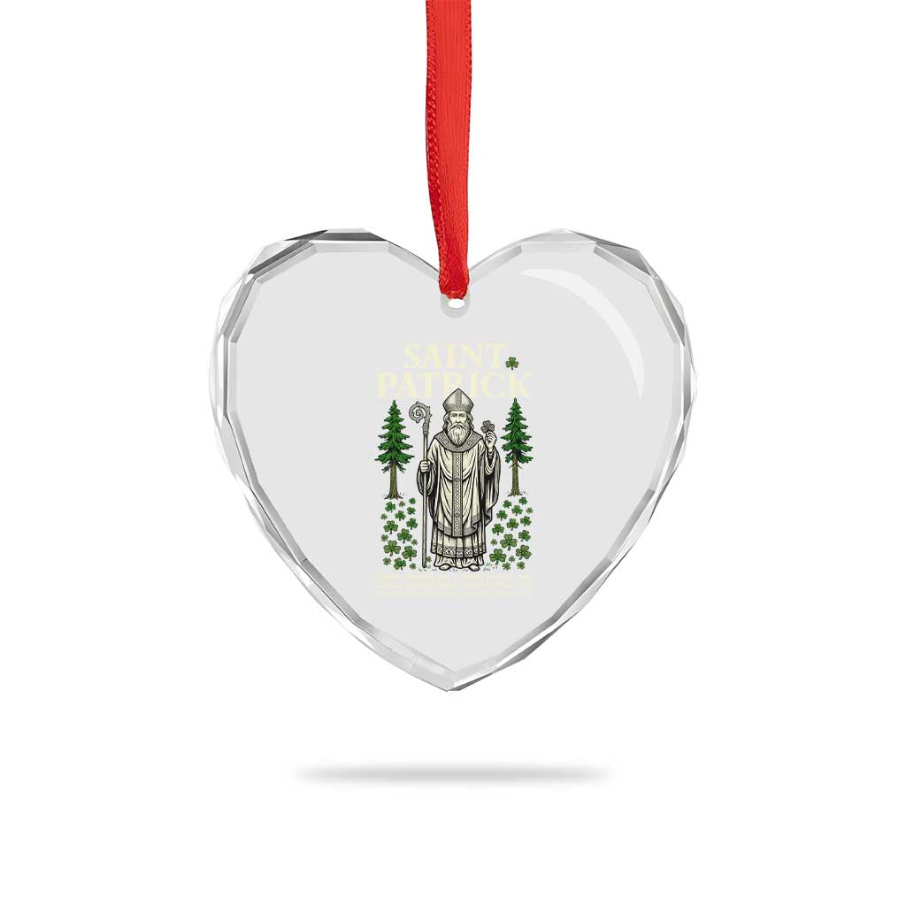 Saint Patrick Breastplate Prayer Heart Crystal Glass Ornament Irish Christian Gift