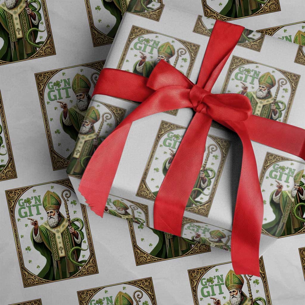 Saint Patrick Go'n Git Wrapping Paper Roll Funny St Patricks Day Snake Legend