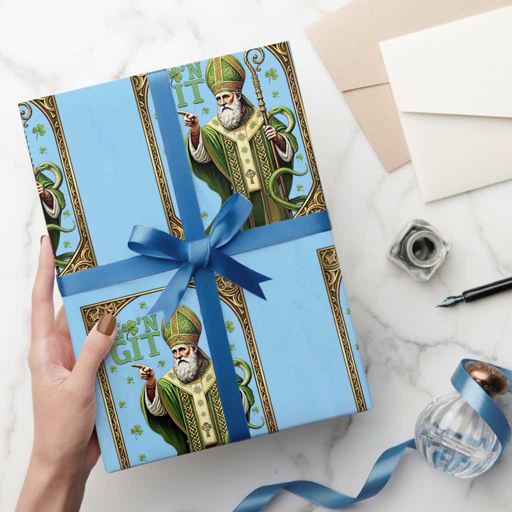 Saint Patrick Go'n Git Wrapping Paper Roll Funny St Patricks Day Snake Legend