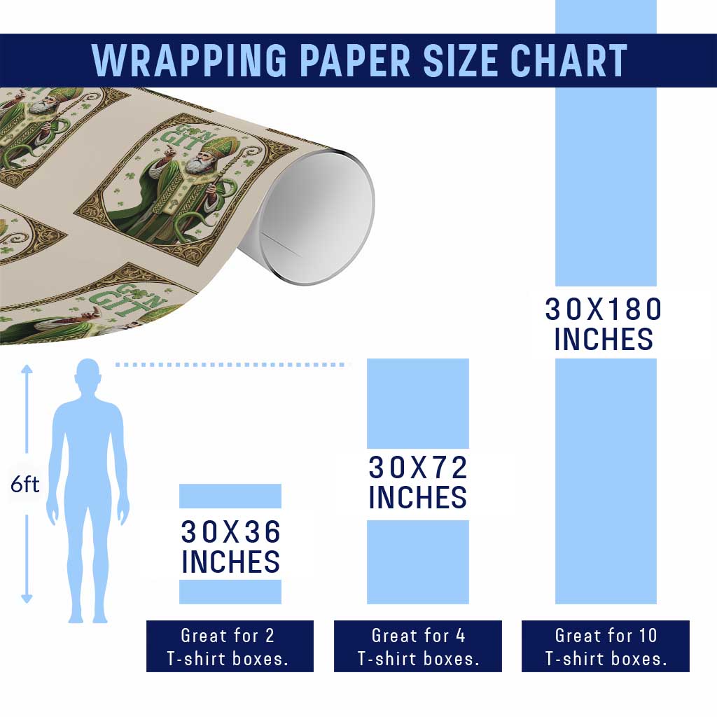 Saint Patrick Go'n Git Wrapping Paper Roll Funny St Patricks Day Snake Legend
