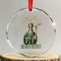 Saint Patrick Ora Pro Nobis Crystal Glass Ornament Irish Christian Prayer