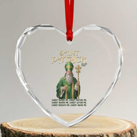 Saint Patrick Ora Pro Nobis Heart Crystal Glass Ornament Irish Christian Prayer