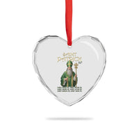 Saint Patrick Ora Pro Nobis Heart Crystal Glass Ornament Irish Christian Prayer