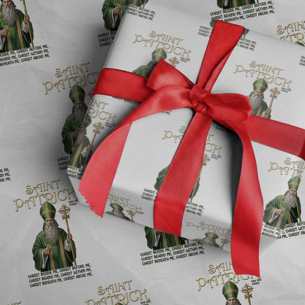Saint Patrick Ora Pro Nobis Wrapping Paper Roll Irish Christian Prayer