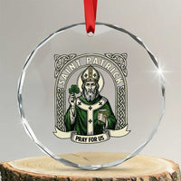 Saint Patrick Pray For Us Crystal Glass Ornament St Patricks Day Religious Gift