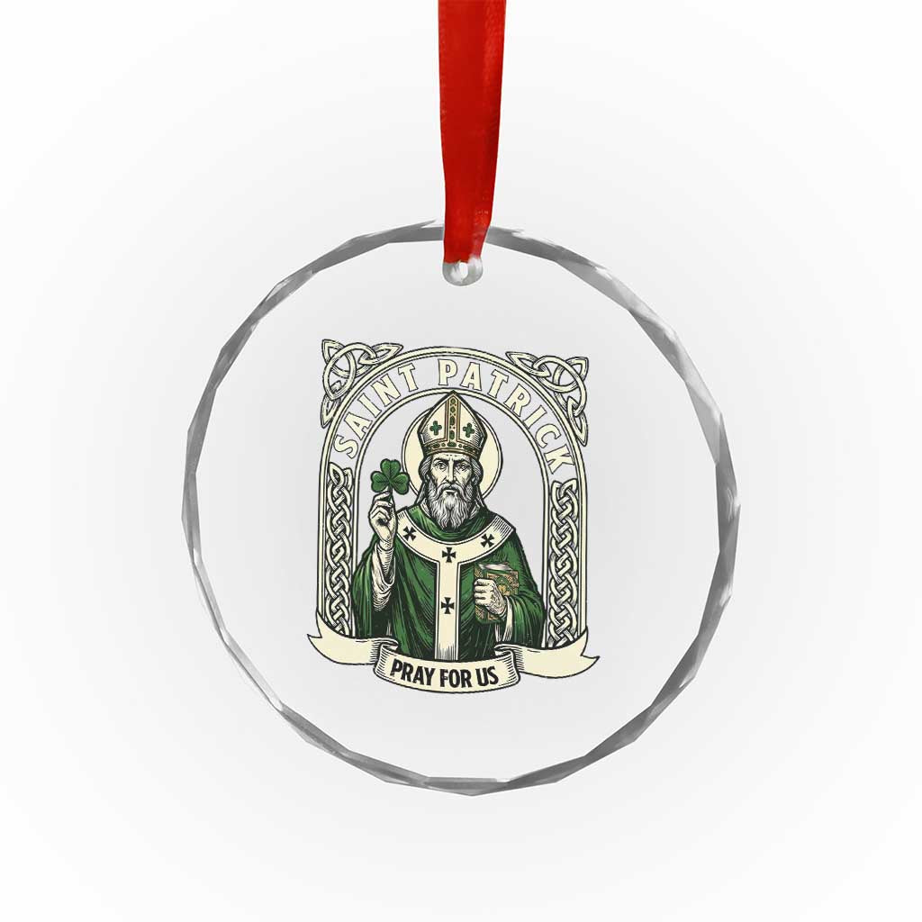 Saint Patrick Pray For Us Crystal Glass Ornament St Patricks Day Religious Gift