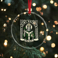Saint Patrick Pray For Us Crystal Glass Ornament St Patricks Day Religious Gift