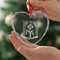 Saint Patrick Pray For Us Heart Crystal Glass Ornament St Patricks Day Religious Gift