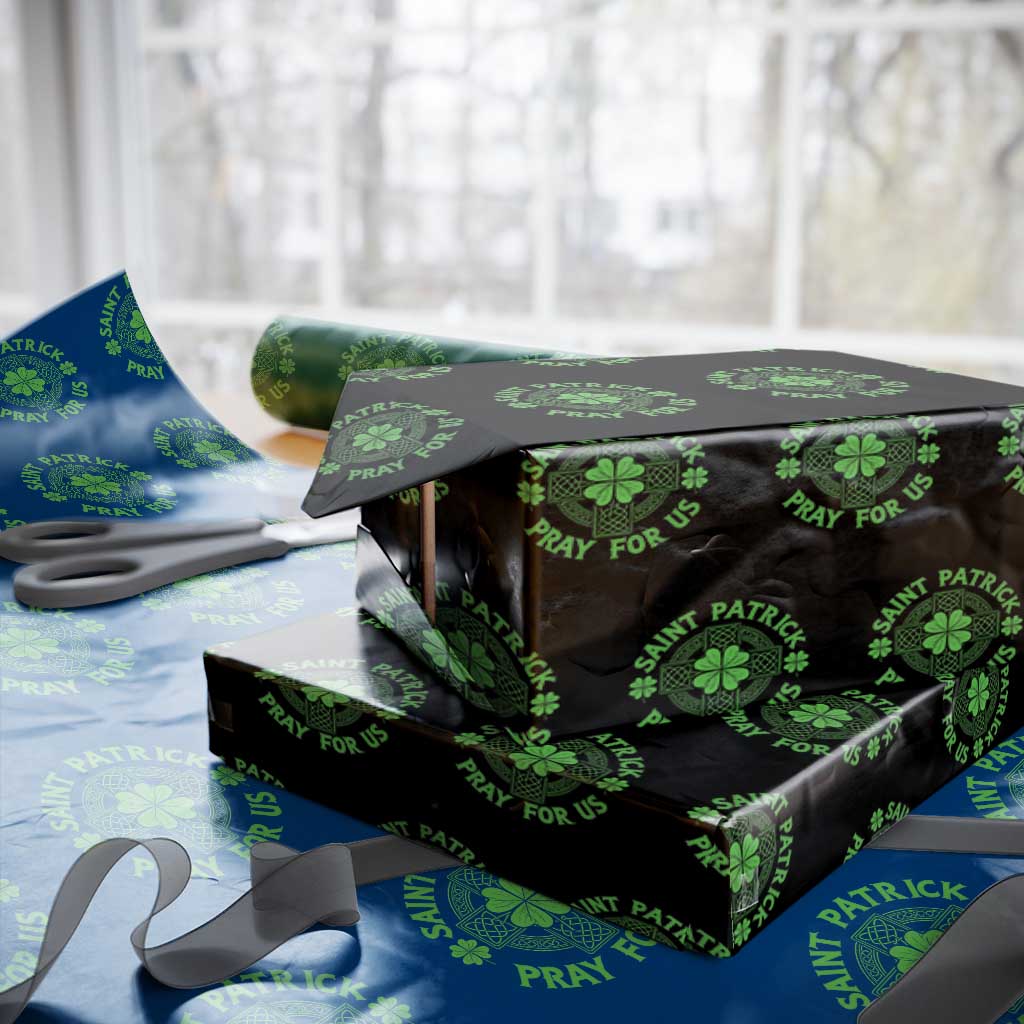 Saint Patrick Pray For Us Wrapping Paper Roll St Patricks Day Celtic Cross