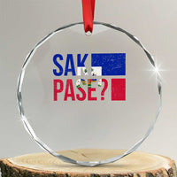 Sak Pase Haitian Creole Crystal Glass Ornament Haiti Flag Heritage Pride