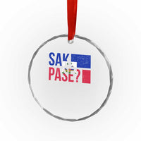Sak Pase Haitian Creole Crystal Glass Ornament Haiti Flag Heritage Pride