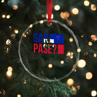 Sak Pase Haitian Creole Crystal Glass Ornament Haiti Flag Heritage Pride