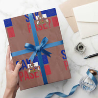 Sak Pase Haitian Creole Wrapping Paper Roll Haiti Flag Heritage Pride
