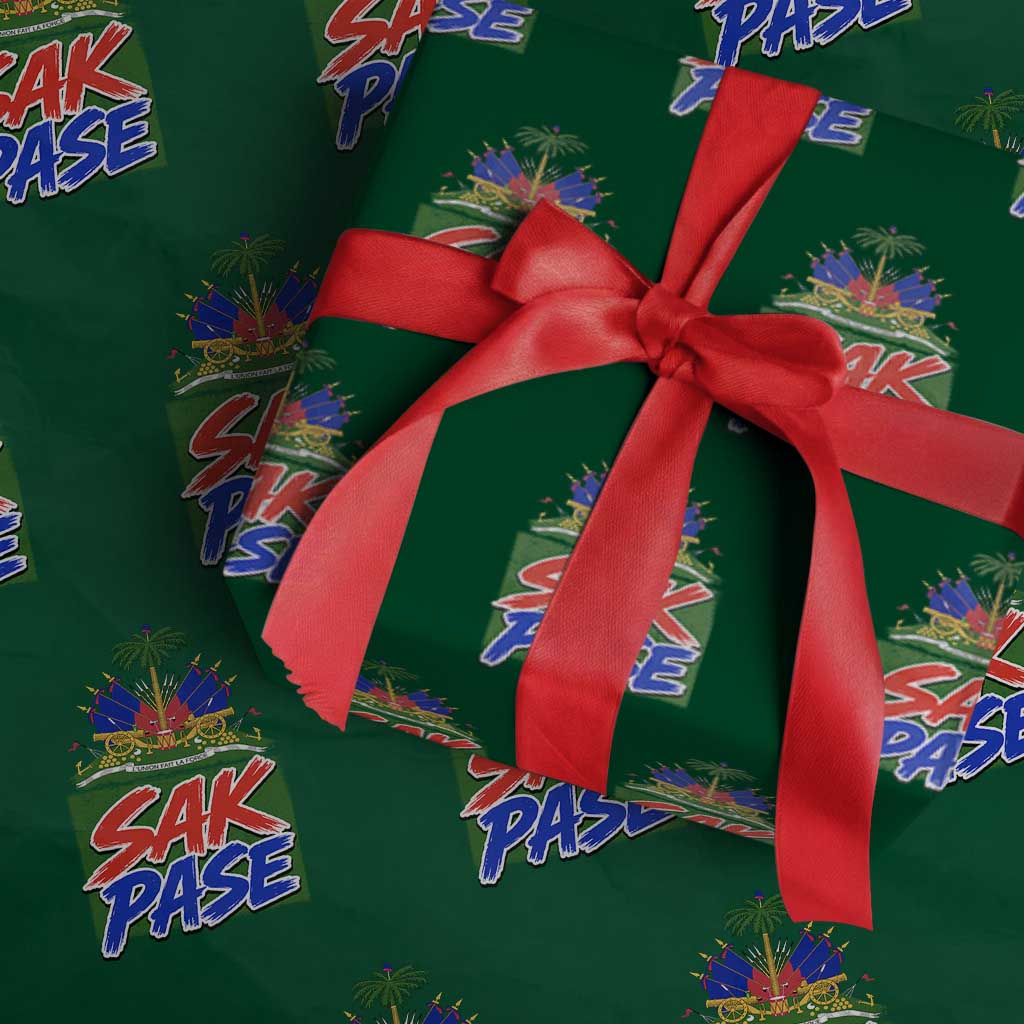 Sak Pase Haitian Creole Greeting Wrapping Paper Roll National Crest Cultural Haiti Pride