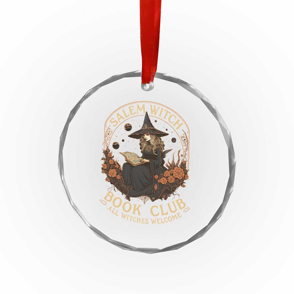 Salem Witch Book Club All Witches Welcome Crystal Glass Ornament Halloween Book Lover - Wonder Print Shop
