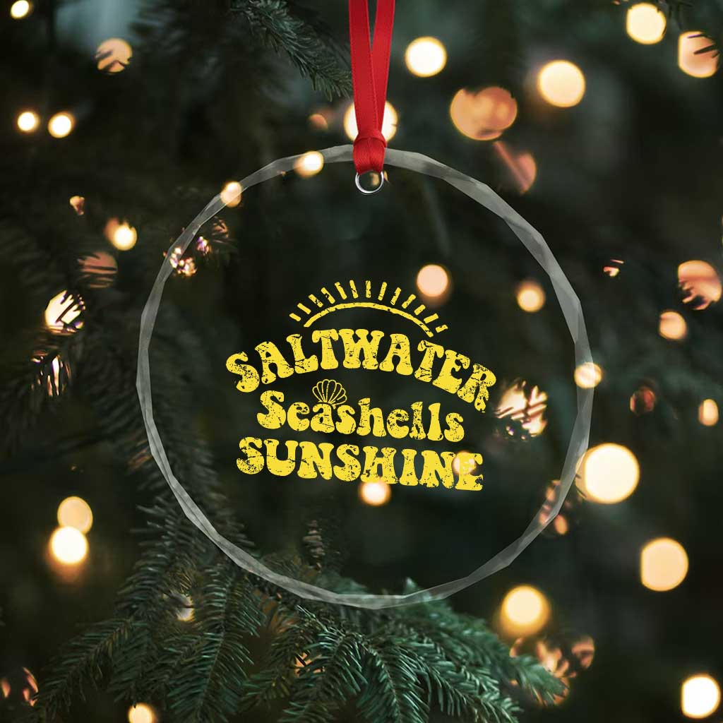 Saltwater Seashells Sunshine Crystal Glass Ornament Beach Summer Vacation Vintage 70's Retro - Wonder Print Shop