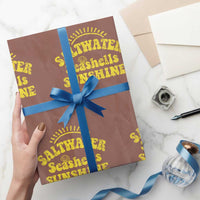 Saltwater Seashells Sunshine Wrapping Paper Roll Beach Summer Vacation Vintage 70's Retro - Wonder Print Shop