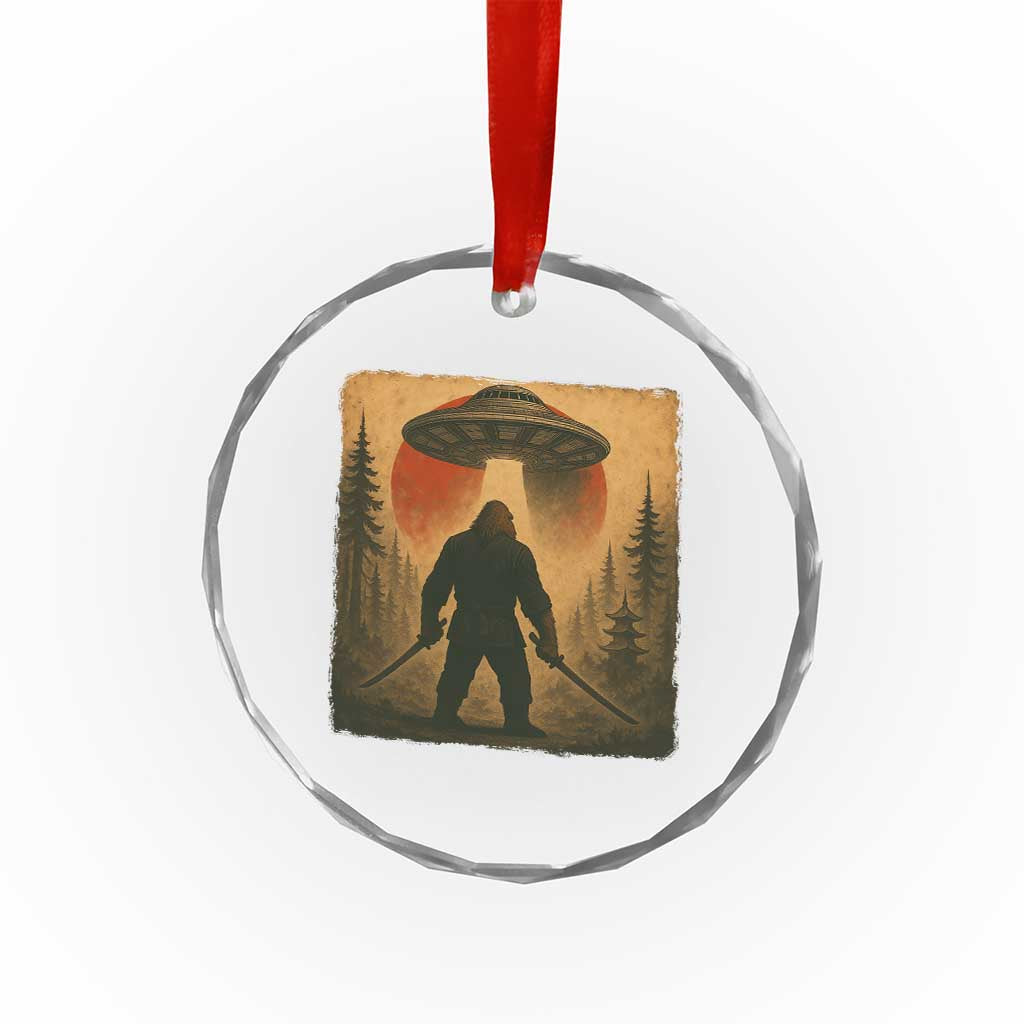 Samurai Bigfoot Crystal Glass Ornament Japanese Vintage Ukiyoe Style - Wonder Print Shop