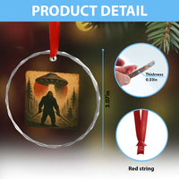 Samurai Bigfoot Crystal Glass Ornament Japanese Vintage Ukiyoe Style - Wonder Print Shop