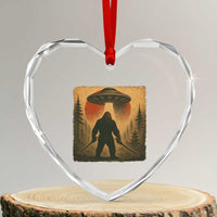 Samurai Bigfoot Heart Crystal Glass Ornament Japanese Vintage Ukiyoe Style - Wonder Print Shop