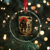 Samurai Bigfoot Japanese UFO Crystal Glass Ornament Sasquatch Ailen Ukiyo-e - Wonder Print Shop
