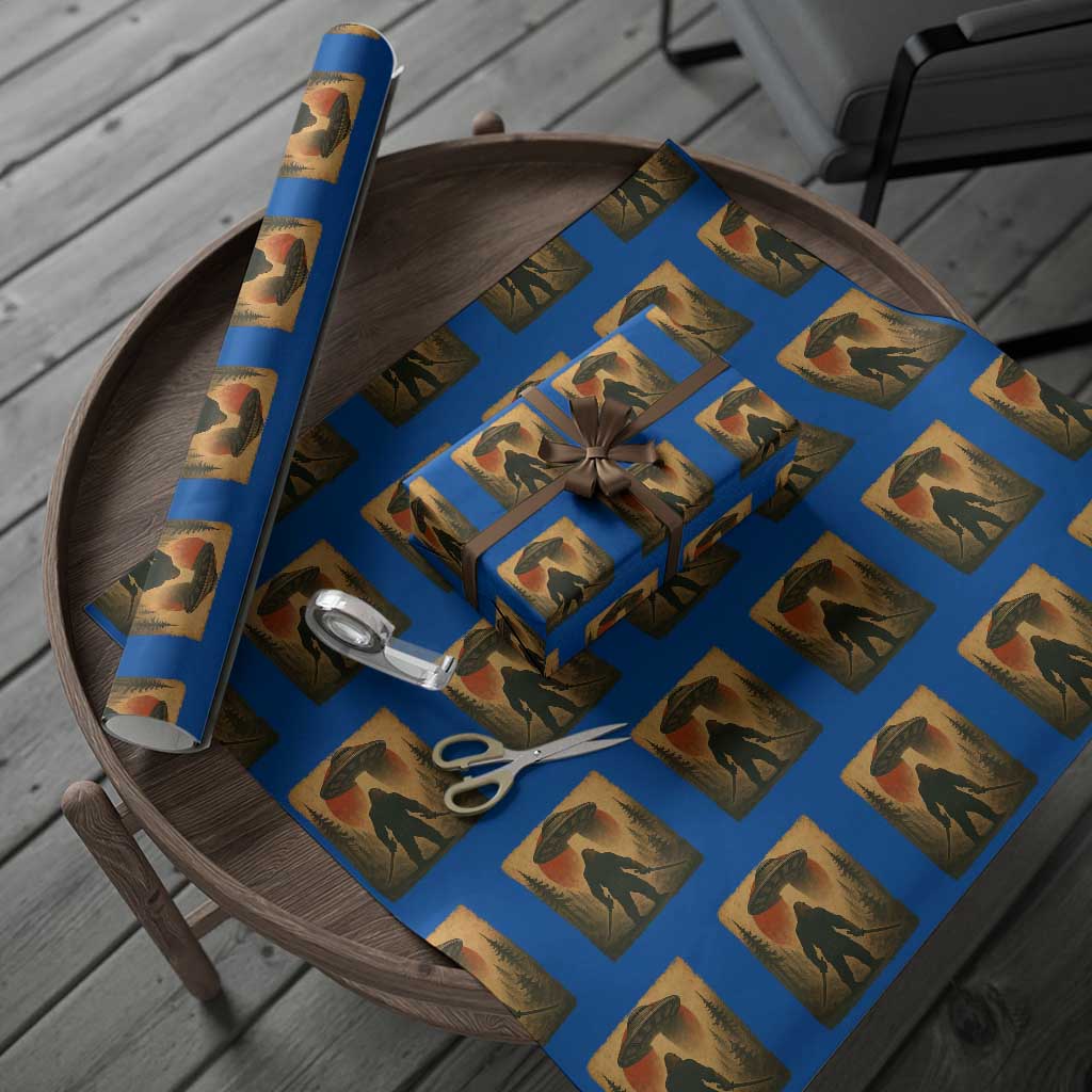 Samurai Bigfoot Wrapping Paper Roll Japanese Vintage Ukiyoe Style - Wonder Print Shop
