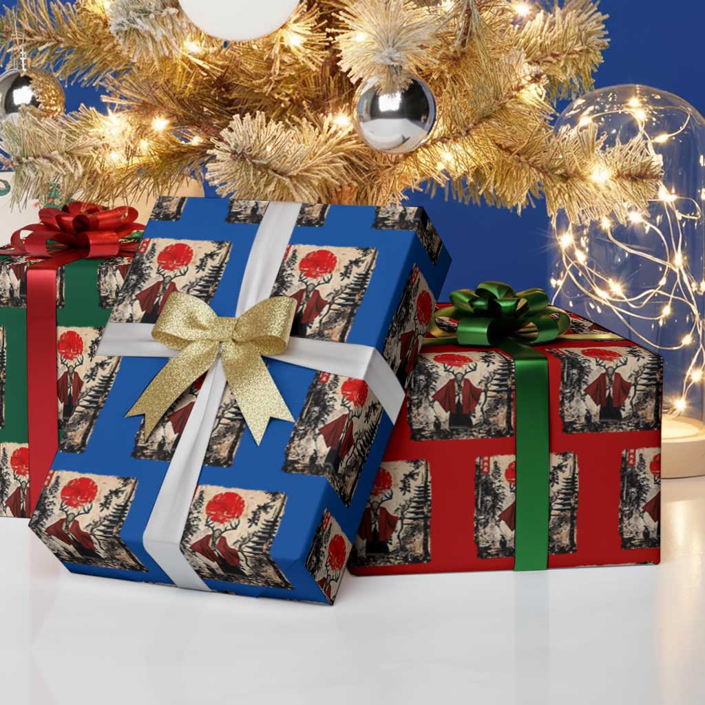 Samurai Wendigo Wrapping Paper Roll Japanese Vintage Graphic Ukiyo-e Art Funny Dark Fantasy - Wonder Print Shop