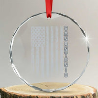 San Antonio Texas State Pride Vintage American Flag Crystal Glass Ornament