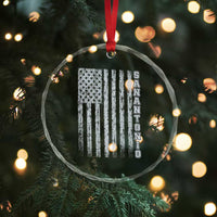 San Antonio Texas State Pride Vintage American Flag Crystal Glass Ornament