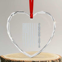 San Antonio Texas State Pride Vintage American Flag Heart Crystal Glass Ornament
