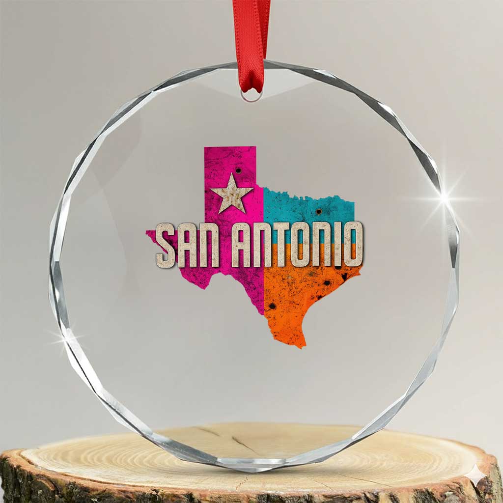 San Antonio Texas TX Fiesta Sports For Latino Fans Crystal Glass Ornament