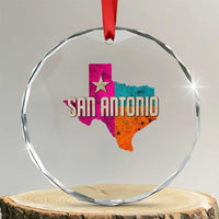 San Antonio Texas TX Fiesta Sports For Latino Fans Crystal Glass Ornament