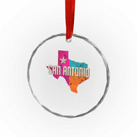 San Antonio Texas TX Fiesta Sports For Latino Fans Crystal Glass Ornament