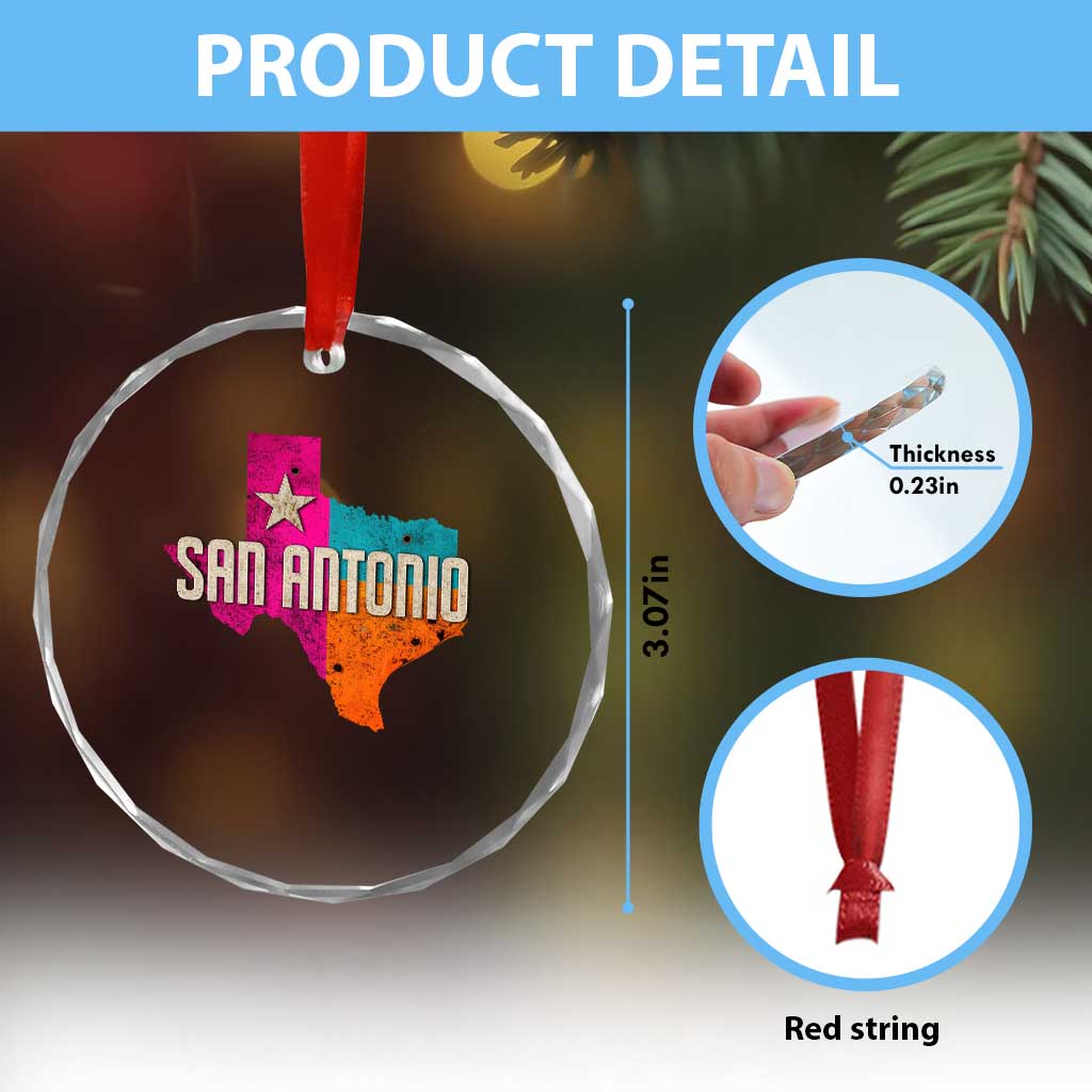 San Antonio Texas TX Fiesta Sports For Latino Fans Crystal Glass Ornament