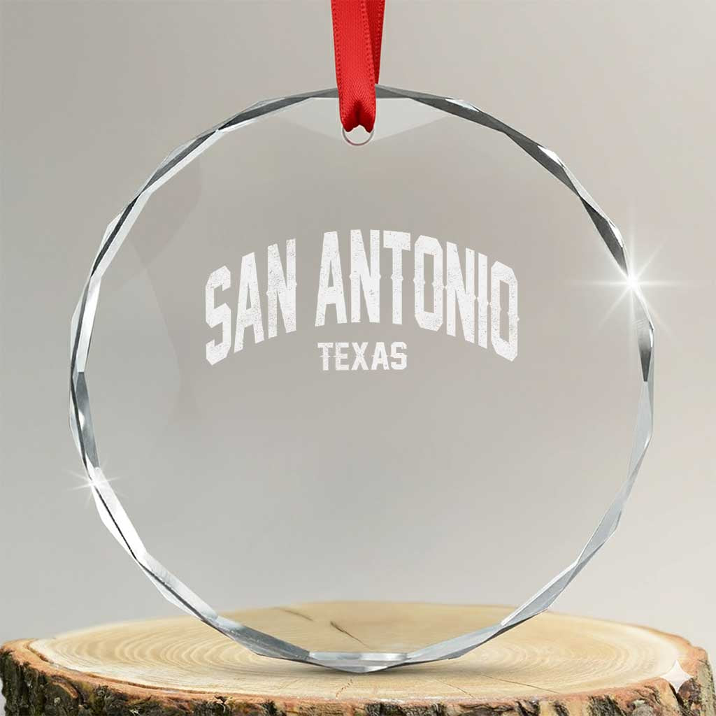 San Antonio Texas TX Vintage Crystal Glass Ornament