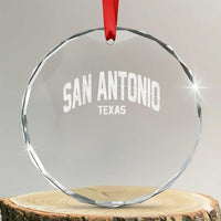 San Antonio Texas TX Vintage Crystal Glass Ornament