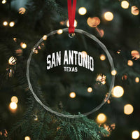 San Antonio Texas TX Vintage Crystal Glass Ornament