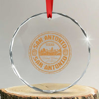 San Antonio Texas TX Vintage Souvenir Texan Pride Crystal Glass Ornament