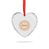 San Antonio Texas TX Vintage Souvenir Texan Pride Heart Crystal Glass Ornament