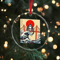San Francisco Cat Crystal Glass Ornament Vintage Japanese Anime Kawaii Cat Sunset