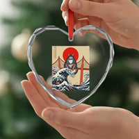 San Francisco Cat Heart Crystal Glass Ornament Vintage Japanese Anime Kawaii Cat Sunset