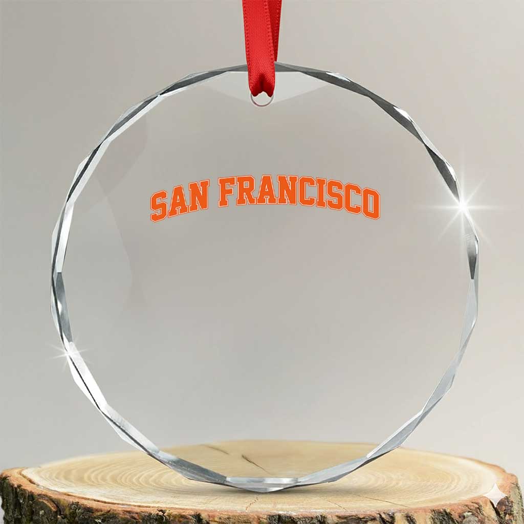 San Francisco Crystal Glass Ornament California SF Varsity Vintage Sports Jersey Style