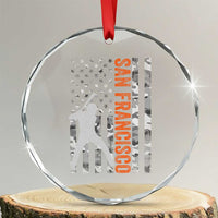 San Francisco Crystal Glass Ornament SF Baseball Player American Flag USA Camo Patriotic