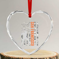 San Francisco Heart Crystal Glass Ornament SF Baseball Player American Flag USA Camo Patriotic