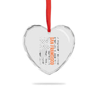 San Francisco Heart Crystal Glass Ornament SF Baseball Player American Flag USA Camo Patriotic