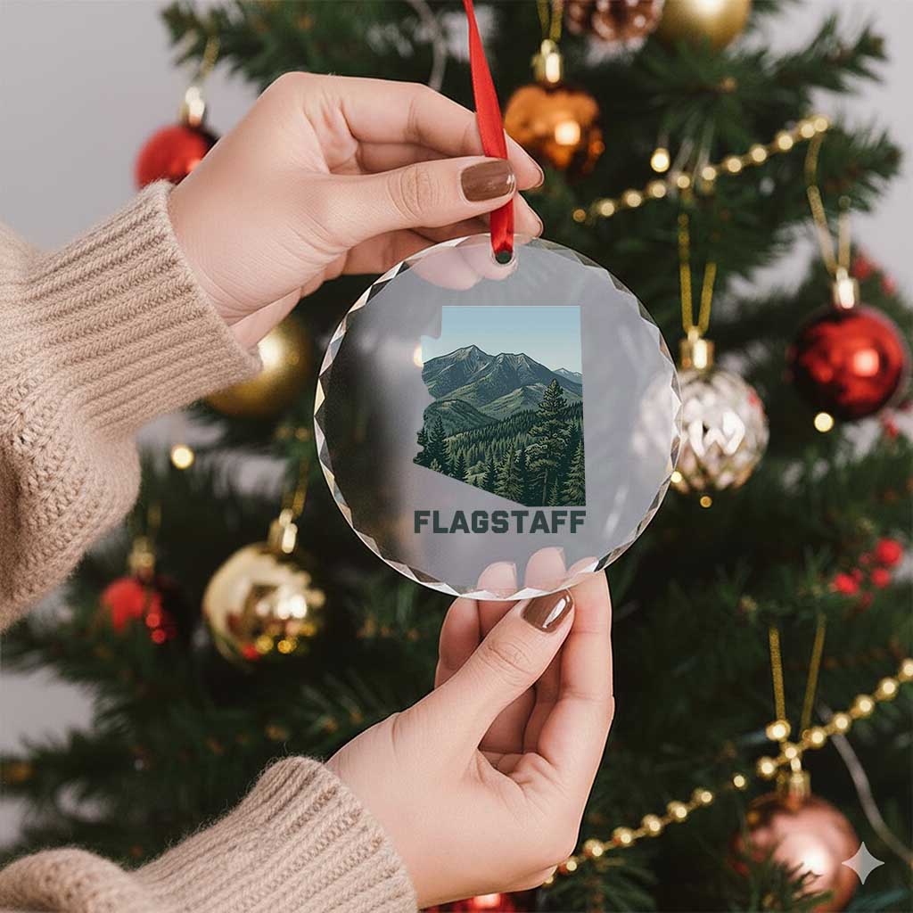 San Francisco Peaks Flagstaff Arizona Crystal Glass Ornament Vintage Mountain Landscape Gift