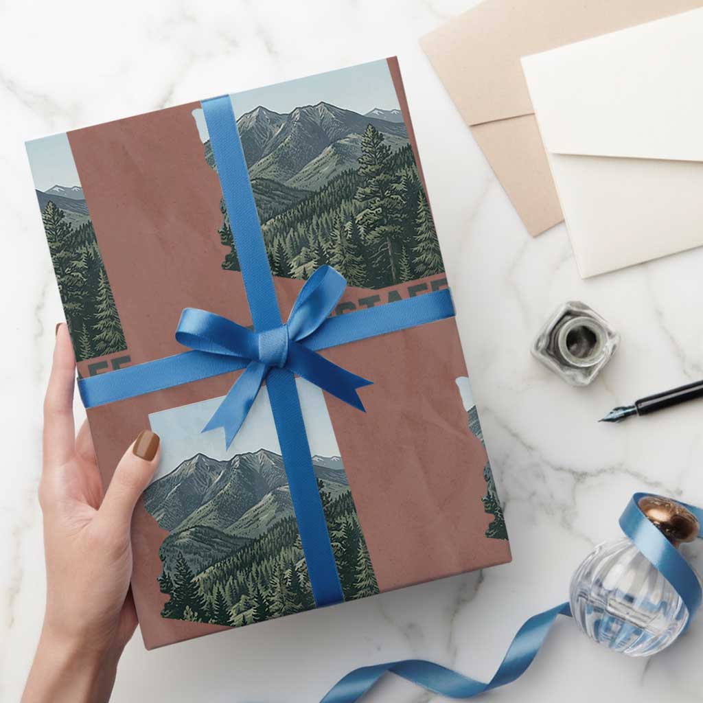 San Francisco Peaks Flagstaff Arizona Wrapping Paper Roll Vintage Mountain Landscape Gift