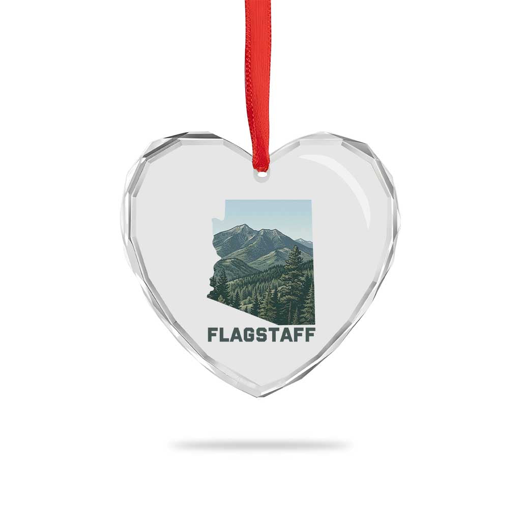 San Francisco Peaks Flagstaff Arizona Heart Crystal Glass Ornament Vintage Mountain Landscape Gift