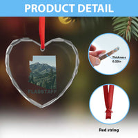 San Francisco Peaks Flagstaff Arizona Heart Crystal Glass Ornament Vintage Mountain Landscape Gift