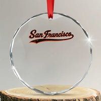 San Francisco Sports Script Retro Baseball Lovers Proud City Crystal Glass Ornament